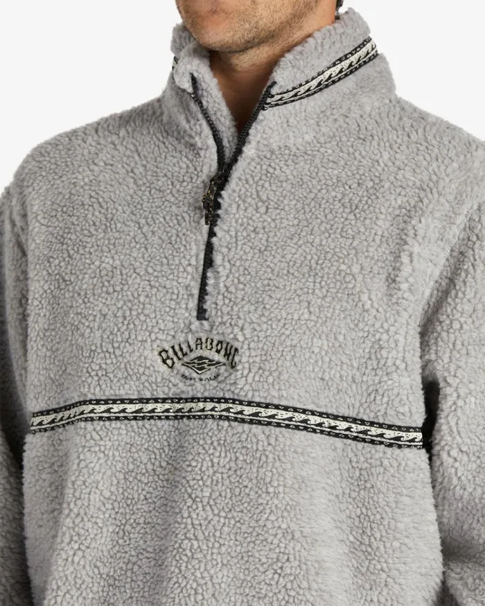 Boundary Tombstone MockNeck Sweatshirt Oatmeal Heather Men Billabong Hoodies and Fleece
