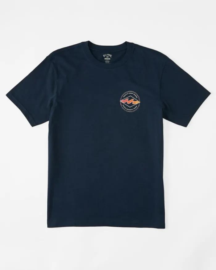 Boy039s 27 Rotor Diamond Short Sleeve TShirt Dark Blue Kids Billabong Toddlers and Boys 27 Yrs