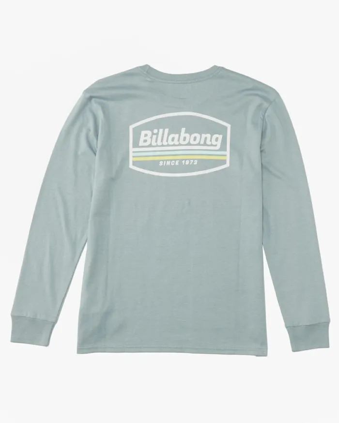 Boy039s Walled Long Sleeve TShirt Washed Blue MenKids Billabong TShirts