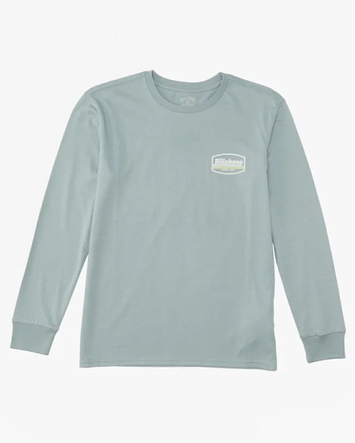 Boy039s Walled Long Sleeve TShirt Washed Blue MenKids Billabong TShirts