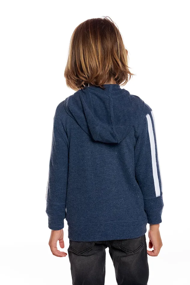 Boys Chaser Brand rPET Bliss Knit Blocked Extended Cuff Long Sleeve Zip Up Hoodie Dresses and Skirts Boys Chaser Brand rPET Bliss Knit Blocked Extended Cuff Long Sleeve Zip Up Hoodie Dresses and Skirts