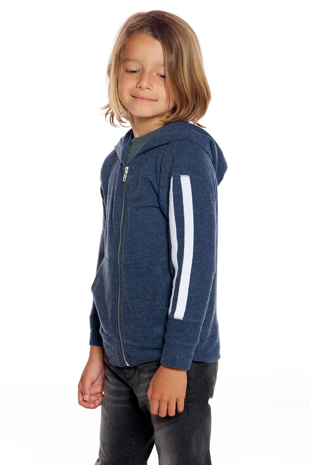 Boys Chaser Brand rPET Bliss Knit Blocked Extended Cuff Long Sleeve Zip Up Hoodie Dresses and Skirts Boys Chaser Brand rPET Bliss Knit Blocked Extended Cuff Long Sleeve Zip Up Hoodie Dresses and Skirts