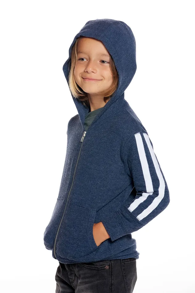 Boys Chaser Brand rPET Bliss Knit Blocked Extended Cuff Long Sleeve Zip Up Hoodie Dresses and Skirts Boys Chaser Brand rPET Bliss Knit Blocked Extended Cuff Long Sleeve Zip Up Hoodie Dresses and Skirts