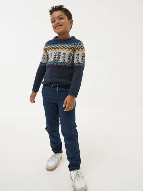 Boys Fatface Pants Jeans and Joggers Sam Navy Blue Smart PullOn Trousers