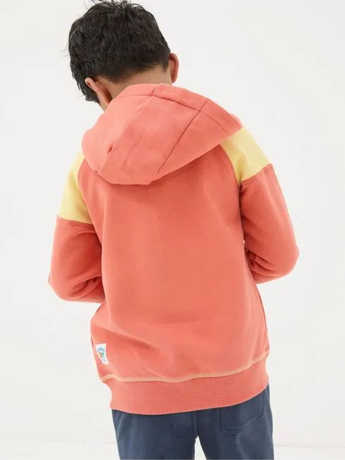 Boys Fatface Sweatshirts and Hoodies Orange Palm Zip Through Hoodie Boys Fatface Sweatshirts and Hoodies Orange Palm Zip Through Hoodie