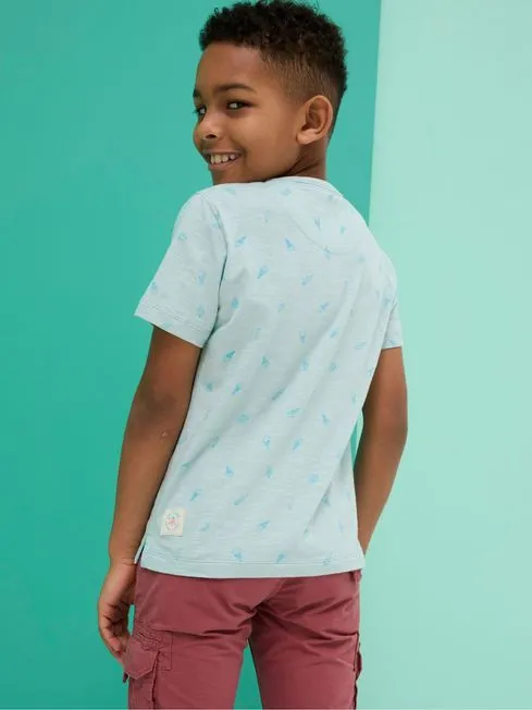 Boys Fatface TShirts and Polos Judes Green AllOver Print TShirt