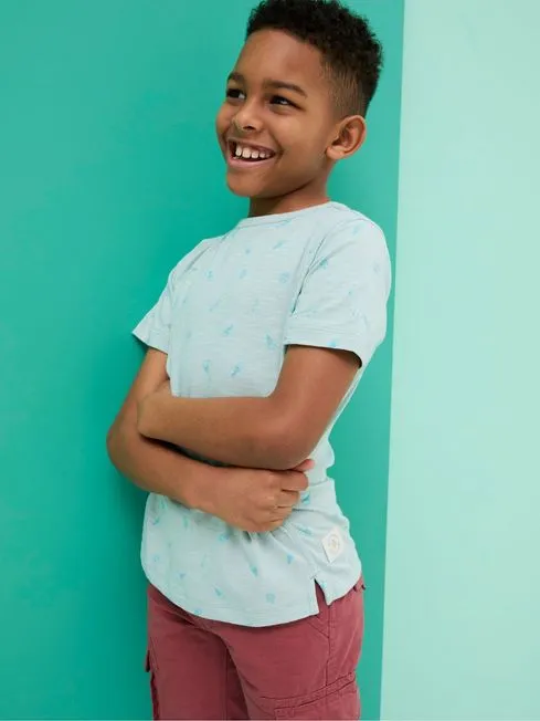Boys Fatface TShirts and Polos Judes Green AllOver Print TShirt