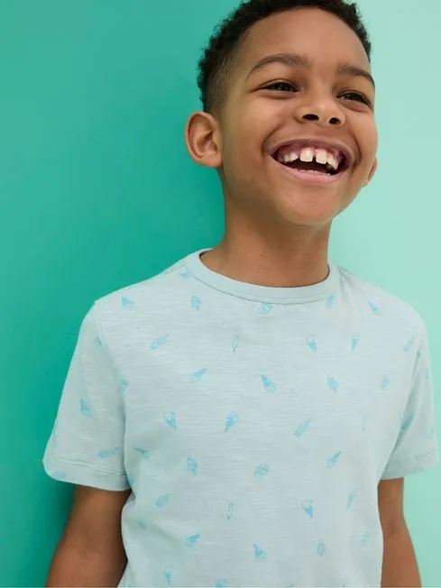 Boys Fatface TShirts and Polos Judes Green AllOver Print TShirt