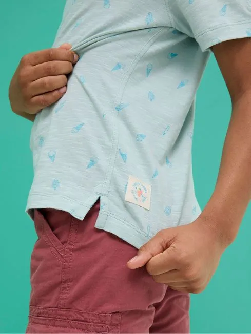 Boys Fatface TShirts and Polos Judes Green AllOver Print TShirt