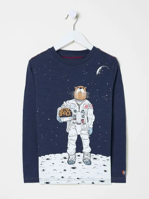 Boys Fatface TShirts and Polos Navy Otto Space TShirt Boys Fatface TShirts and Polos Navy Otto Space TShirt