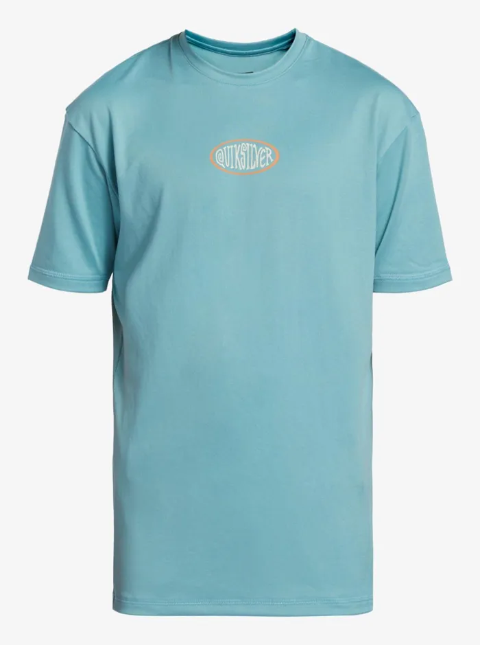 Boys Quiksilver Rashguards Boy039s 816 Mix Session UPF 50 Short Sleeve Surf Tee Cameo Blue