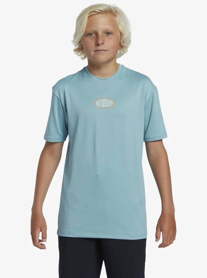 Boys Quiksilver Rashguards Boy039s 816 Mix Session UPF 50 Short Sleeve Surf Tee Cameo Blue Boys Quiksilver Rashguards Boy039s 816 Mix Session UPF 50 Short Sleeve Surf Tee Cameo Blue