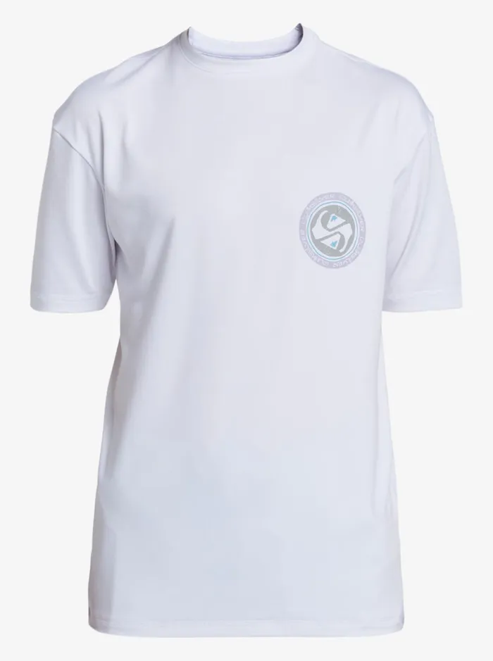 Boys Quiksilver Rashguards Boy039s 816 Mix Session UPF 50 Short Sleeve Surf Tee Snow White