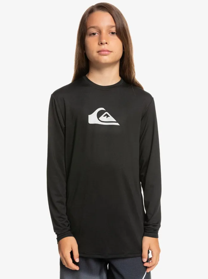 Boys Quiksilver Rashguards Boy039s 816 Solid Streak Ls Youth LSL Surf Tee Black Boys Quiksilver Rashguards Boy039s 816 Solid Streak Ls Youth LSL Surf Tee Black