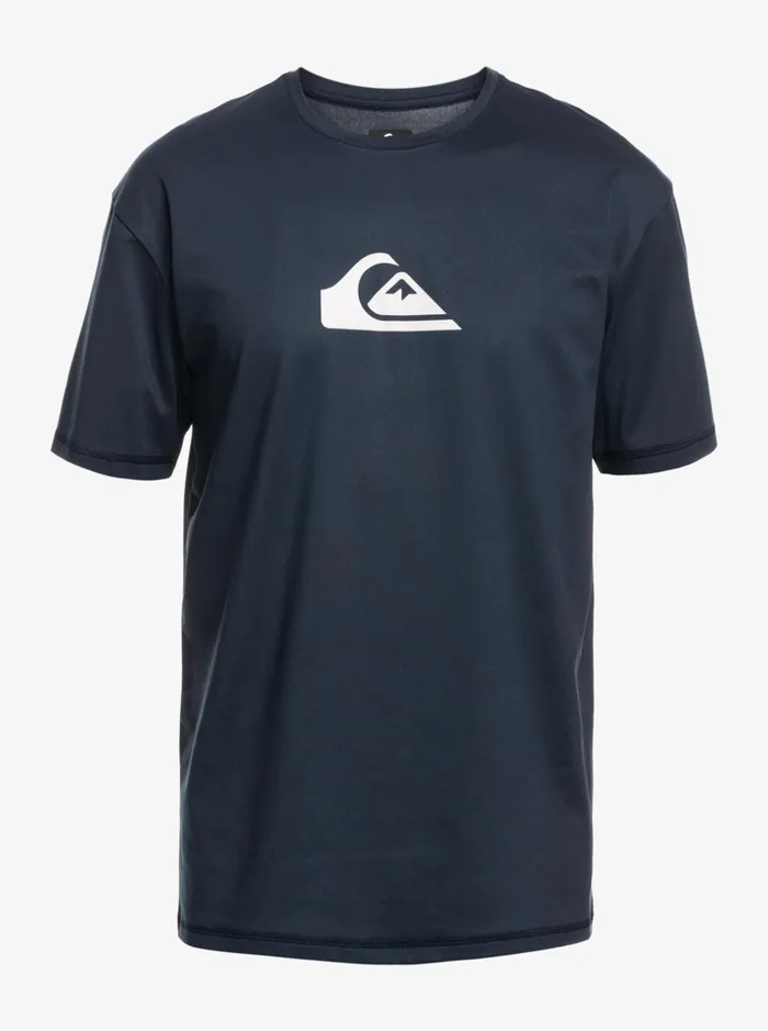 Boys Quiksilver Rashguards Boy039s 816 Solid Streak Short Sleeve UPF 50 Surf TShirt Navy Blazer