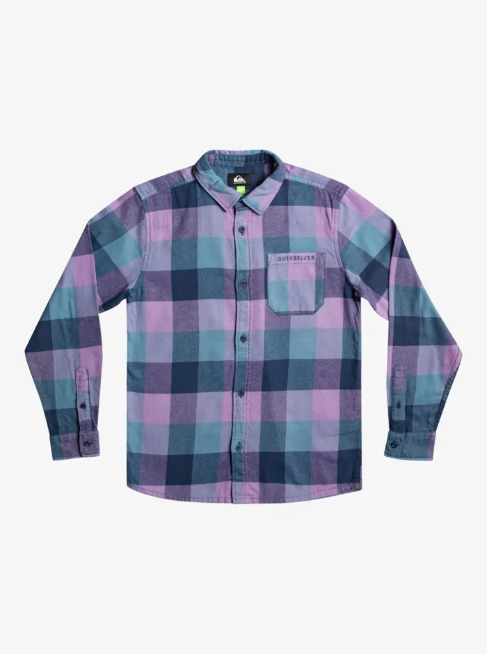 Boys Quiksilver Shirts Boy039s 816 Motherfly Long Sleeve Flannel Shirt Insignia Blue Motherfly