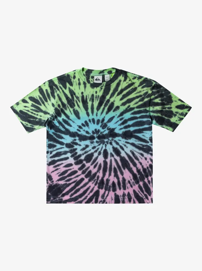 Boys Quiksilver Tees Radical Times TShirt Paradise Green Gradiant Spiral