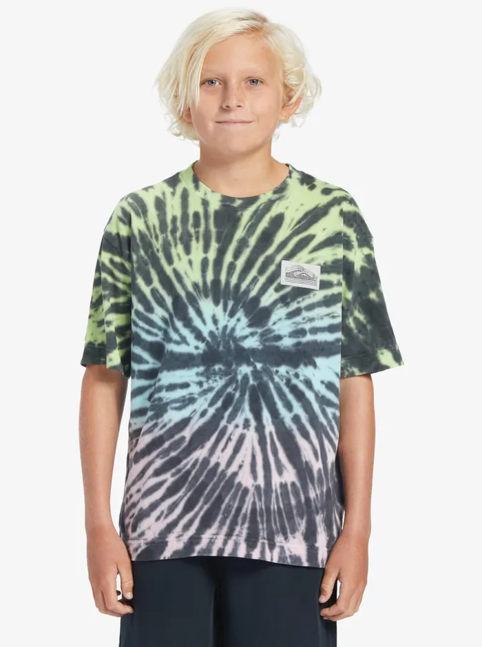 Boys Quiksilver Tees Radical Times TShirt Paradise Green Gradiant Spiral Boys Quiksilver Tees Radical Times TShirt Paradise Green Gradiant Spiral