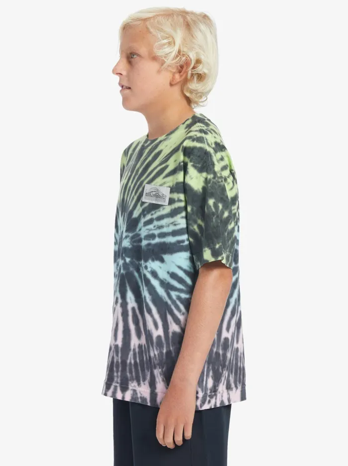 Boys Quiksilver Tees Radical Times TShirt Paradise Green Gradiant Spiral Boys Quiksilver Tees Radical Times TShirt Paradise Green Gradiant Spiral