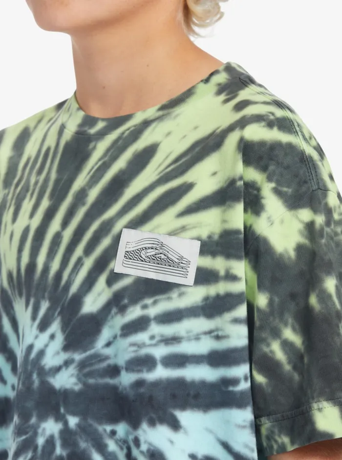 Boys Quiksilver Tees Radical Times TShirt Paradise Green Gradiant Spiral Boys Quiksilver Tees Radical Times TShirt Paradise Green Gradiant Spiral