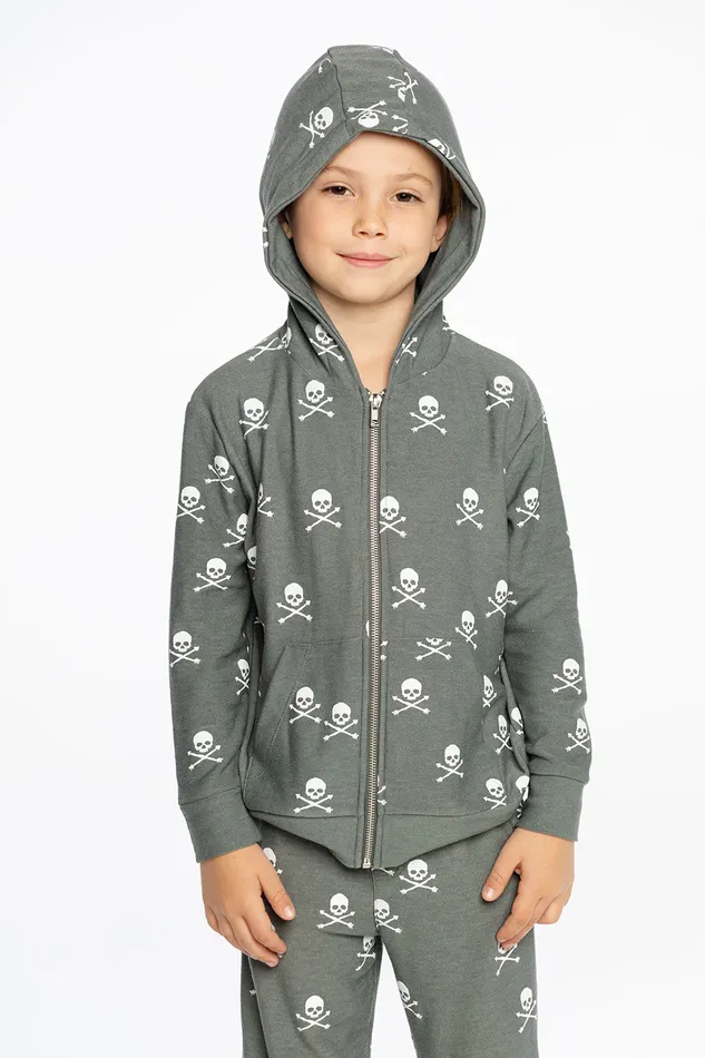 Boys Scattered Skull Hoodie Dresses and Skirts Chaser Brand Boys Scattered Skull Hoodie Dresses and Skirts Chaser Brand