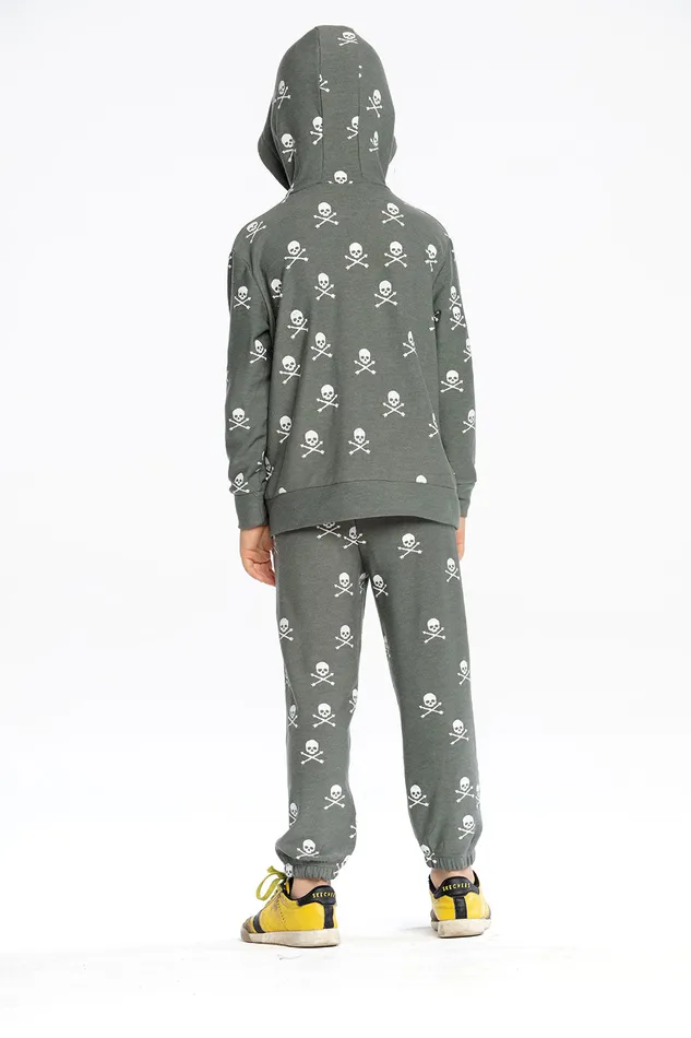 Boys Scattered Skull Hoodie Dresses and Skirts Chaser Brand Boys Scattered Skull Hoodie Dresses and Skirts Chaser Brand