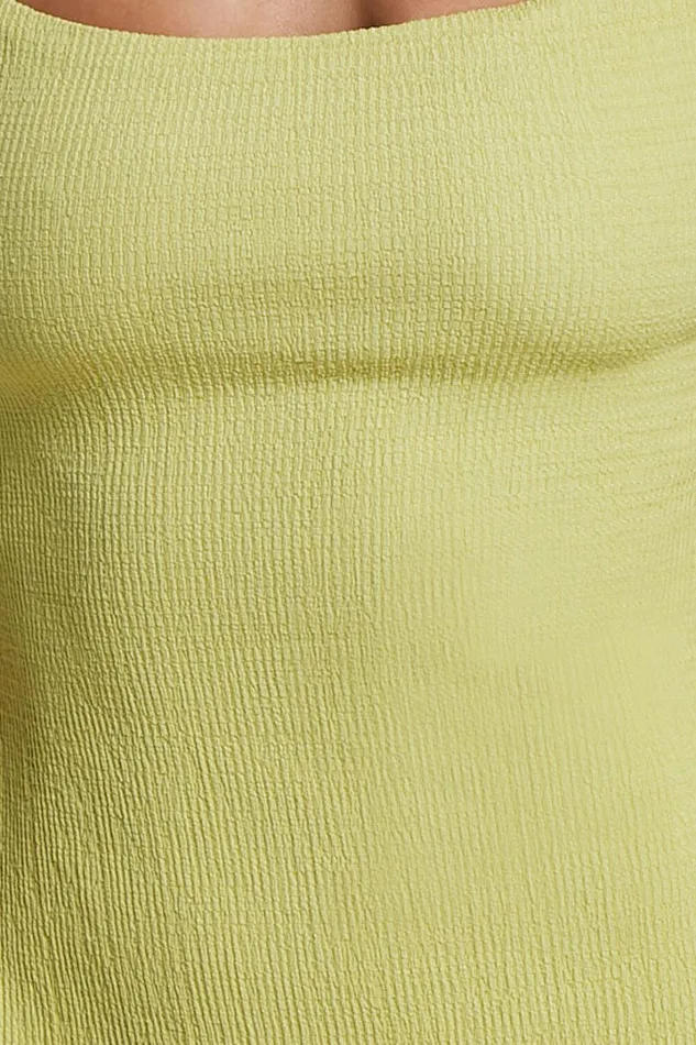 Brie Midi Dress 8211 Scoop Neck Knit Slip Dress In Chartreuse Women Showpo Dresses