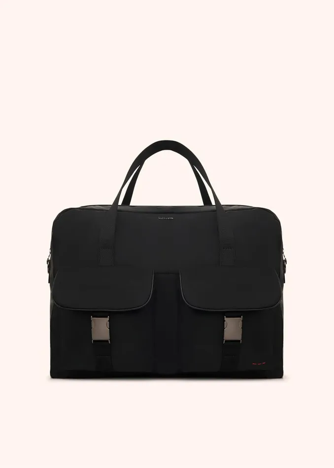 BRIEFCASE WITH LEATHER INSERTS Men Kiton Bags And Wallets