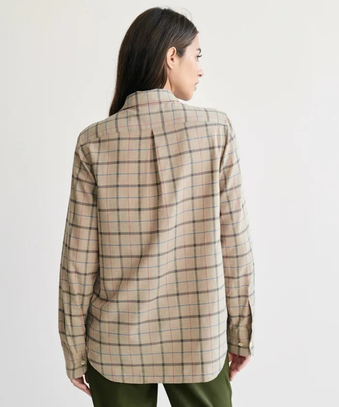 ButtonUps Women Jenni Kayne Lightweight Flannel Taupe Plaid