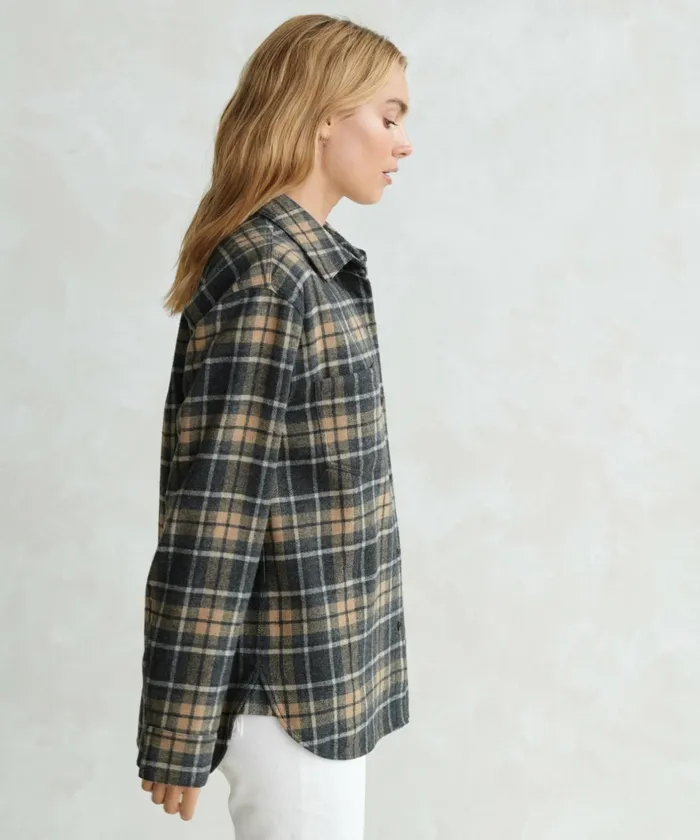 ButtonUps Women Jenni Kayne O039Keeffe Overshirt Charcoal Plaid