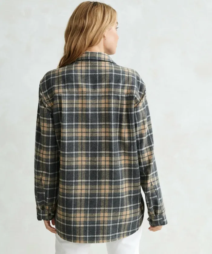 ButtonUps Women Jenni Kayne O039Keeffe Overshirt Charcoal Plaid
