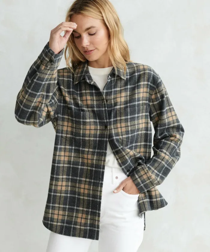 ButtonUps Women Jenni Kayne O039Keeffe Overshirt Charcoal Plaid