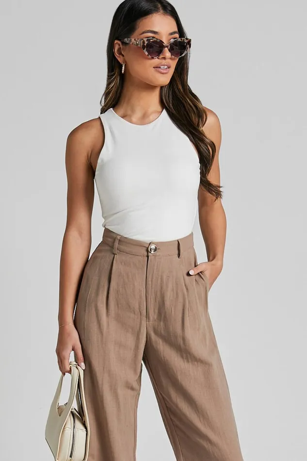 Cardella Tank 8211 Jersey Long Line Scoop Neck Top In White Women Showpo Basics