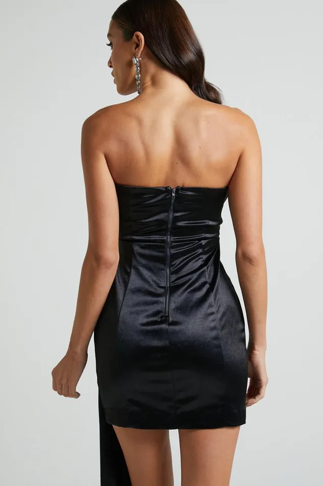 Carmelita Mini Dress 8211 Strapless Wrap Dress In Black Women Showpo Dresses