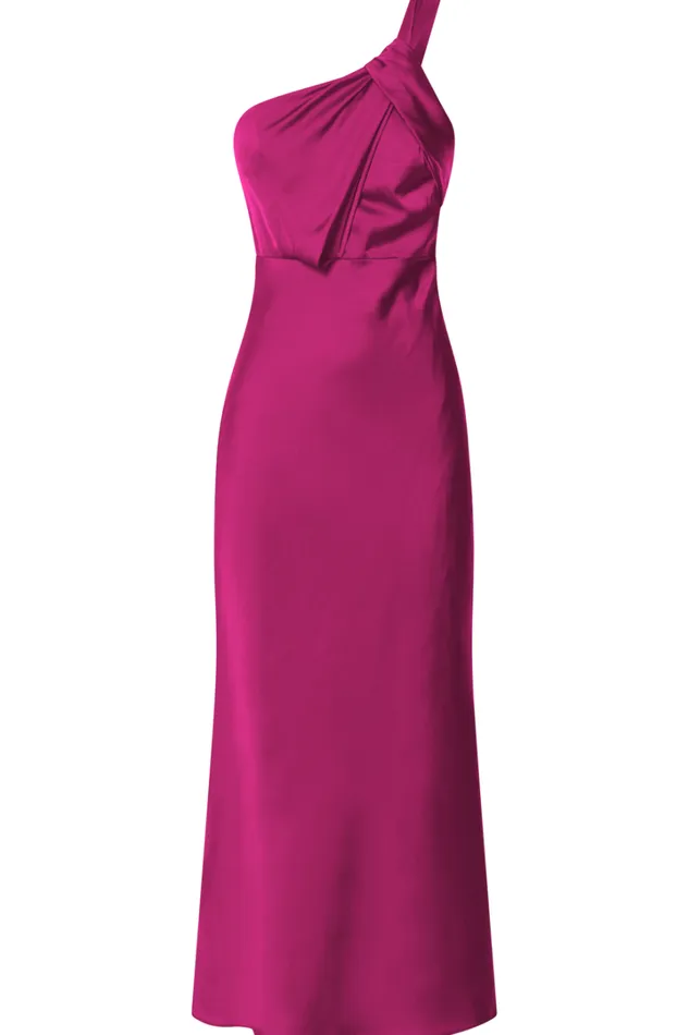 Carmella Midi Dress 8211 One Shoulder Twist Detail Dress In Grape Women Showpo Dresses