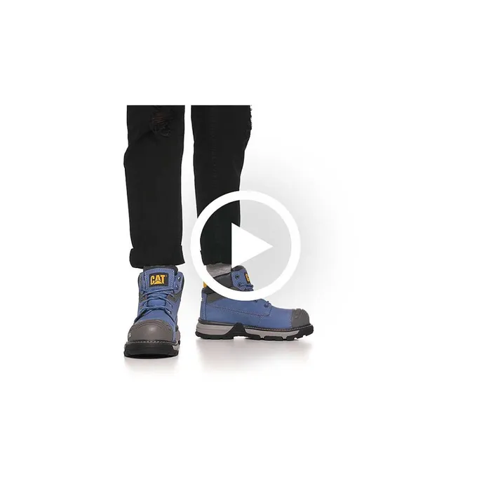 Cat Footwear Waterproof Women039s Excavator Superlite Waterproof Carbon Composite Toe Work Boot Blue Heaven 8211 Women