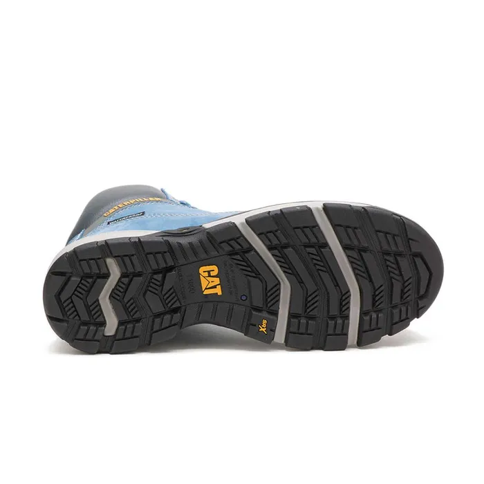 Cat Footwear Waterproof Women039s Excavator Superlite Waterproof Carbon Composite Toe Work Boot Blue Heaven 8211 Women