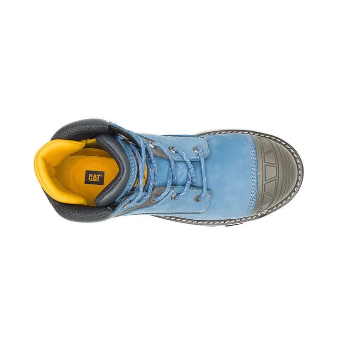 Cat Footwear Waterproof Women039s Excavator Superlite Waterproof Carbon Composite Toe Work Boot Blue Heaven 8211 Women