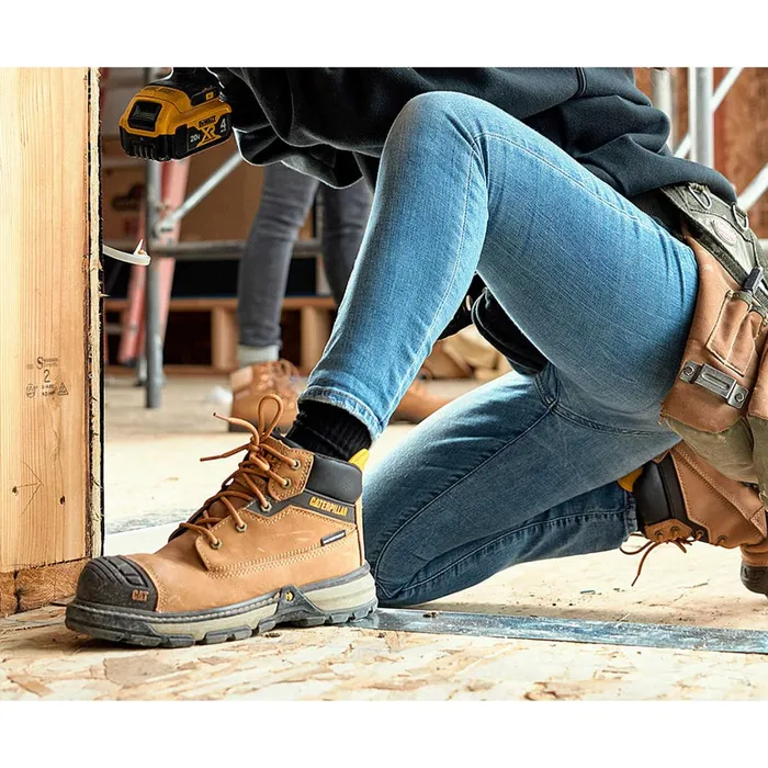 Cat Footwear Waterproof Women039s Excavator Superlite Waterproof Carbon Composite Toe Work Boot Blue Heaven 8211 Women