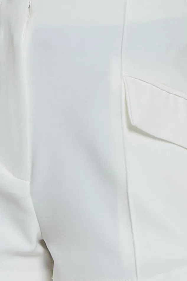 Catarina Shorts 8211 High Waisted Pocket Detail Tailored Shorts In Off White Women Showpo Shorts