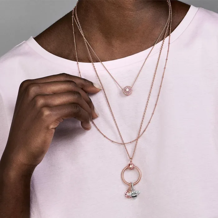 Chain Necklaces Women Pandora Classic Cable Chain Necklace Rose Gold Plated