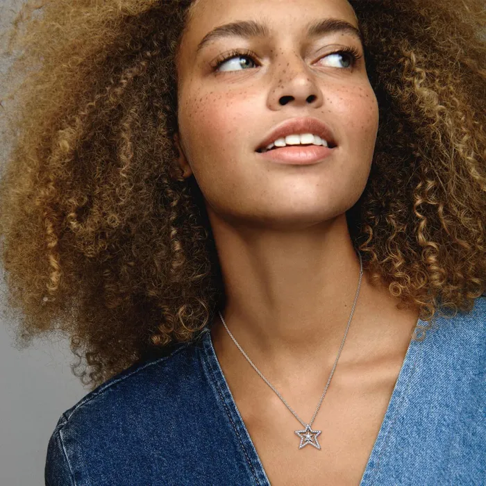 Chain Necklaces Women Pandora Pav Asymmetric Star Collier Necklace