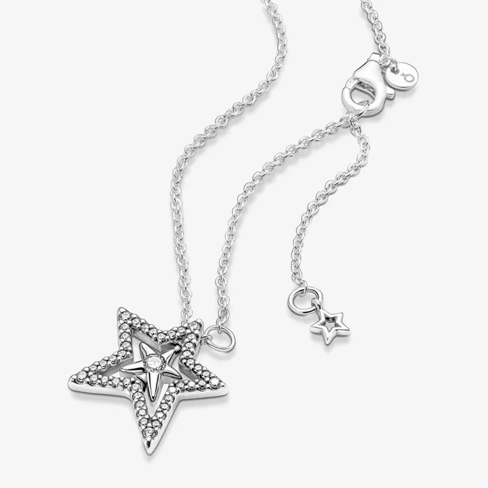 Chain Necklaces Women Pandora Pav Asymmetric Star Collier Necklace