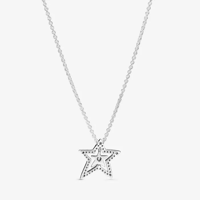 Chain Necklaces Women Pandora Pav Asymmetric Star Collier Necklace