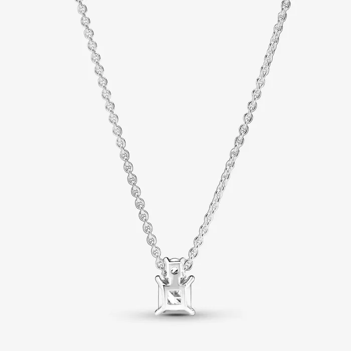 Chain Necklaces Women Pandora Sparkling Collier Round and Square Pendant Necklace
