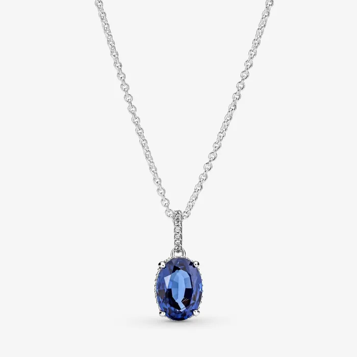 Chain Necklaces Women Pandora Sparkling Statement Halo Pendant Necklace