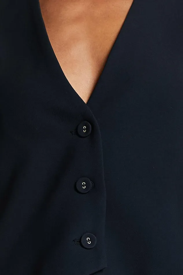 Charla Top 8211 Tailored Button Through Vest In Black Women Showpo Tops
