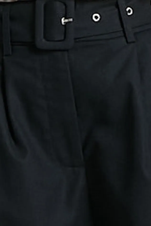 Charline Shorts 8211 Linen Look High Waisted Tailored Front Pleated Belted Shorts In Black Women Showpo Shorts