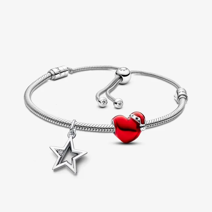 Charm Bracelets Women Pandora Christmas Heart And Star Bracelet Gift Set