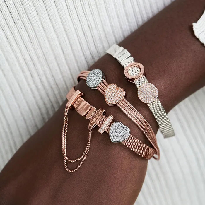 Charm Bracelets Women Pandora Online Reflexions Mesh Bracelet Sterling Silver